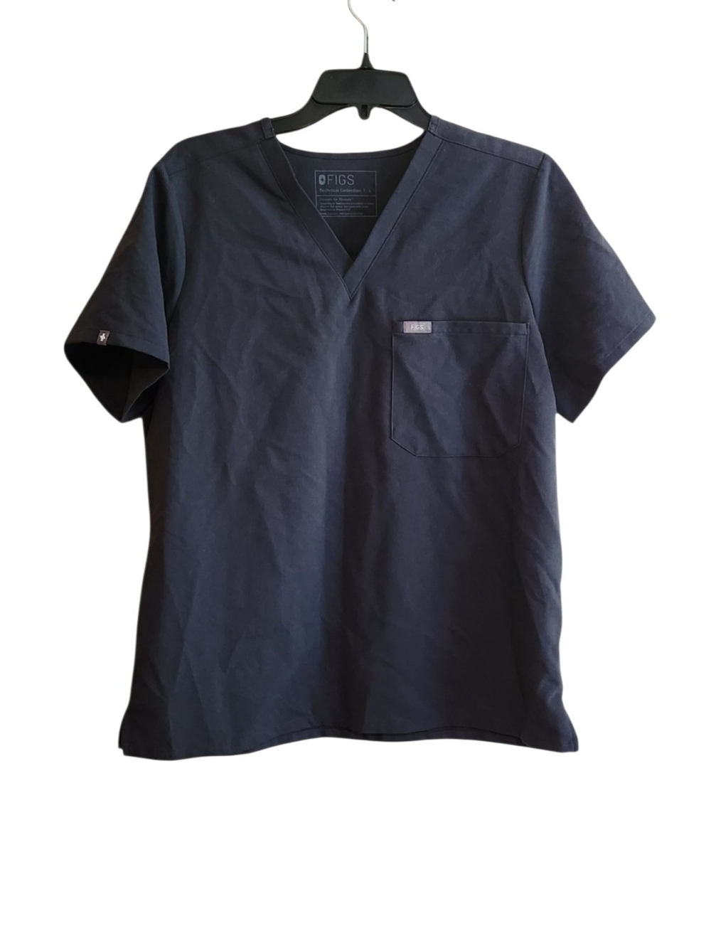 Figs Charcoal Gray V-Neck Short Sleeve Scrub Top